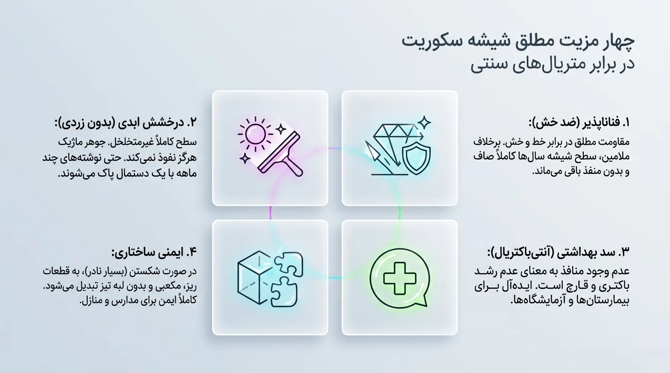 مزایای وایت برد شیشه ای